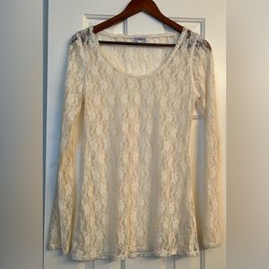 Express Blouse Beige transparent Size M